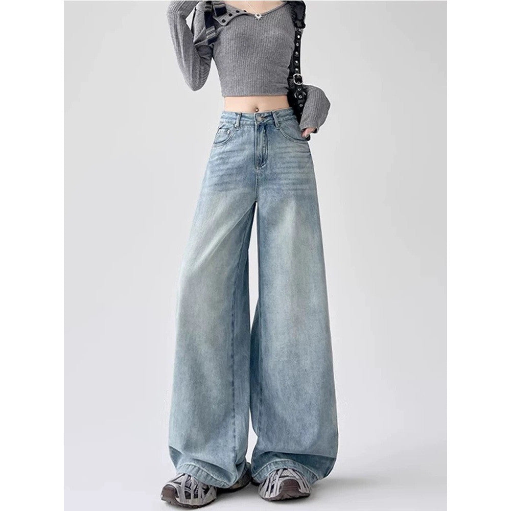 Baggy jeans กางเกงยีนส์ขากว้าง เอวสูง ทรงหลวมสไตล์เกาหลีย้อมอมยุท พร้อมส่ง